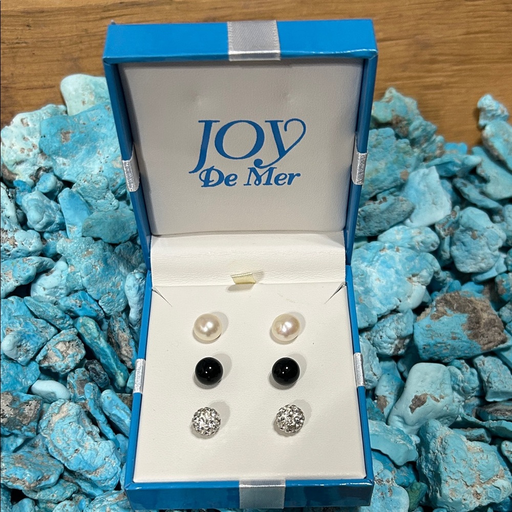 Pears and Crystal Earring Set